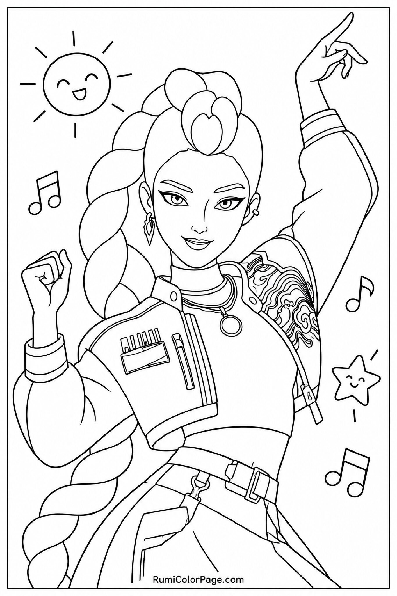Rumi Dancing Joyfully coloring page