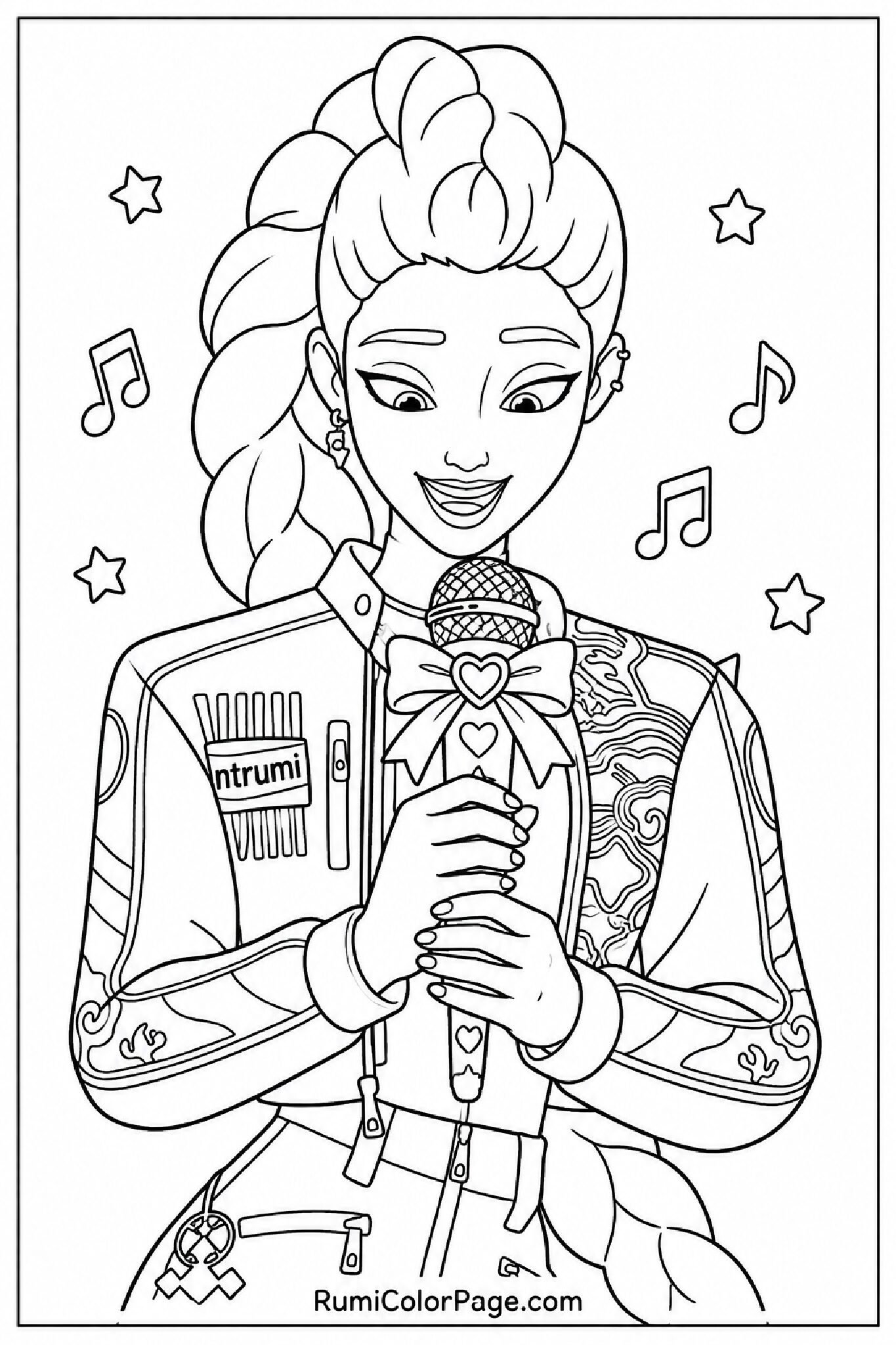 The Decorated Microphone coloring page