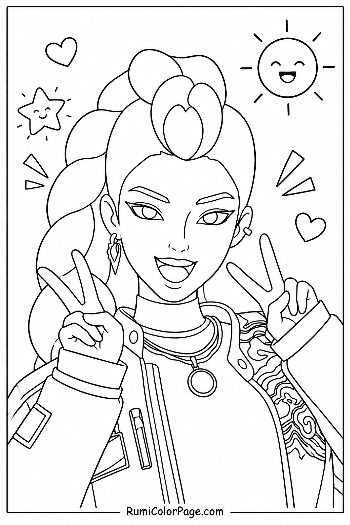 Rumi Laughing Out Loud coloring page