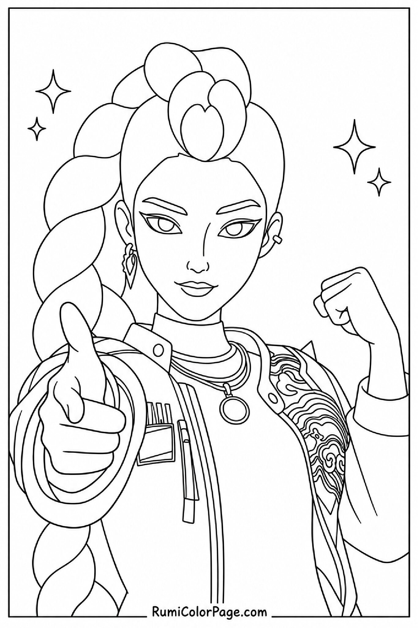 Rumi Looking Confident coloring page