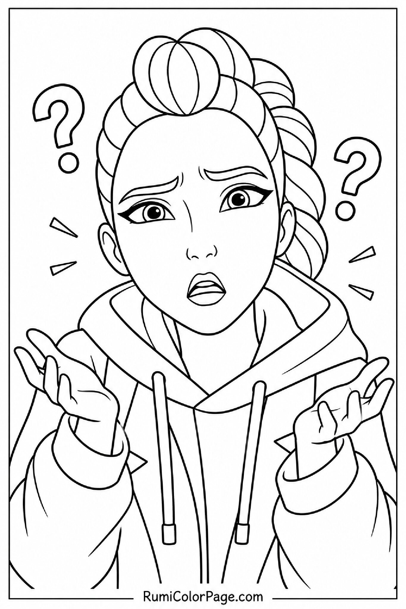Confused & Surprised coloring page