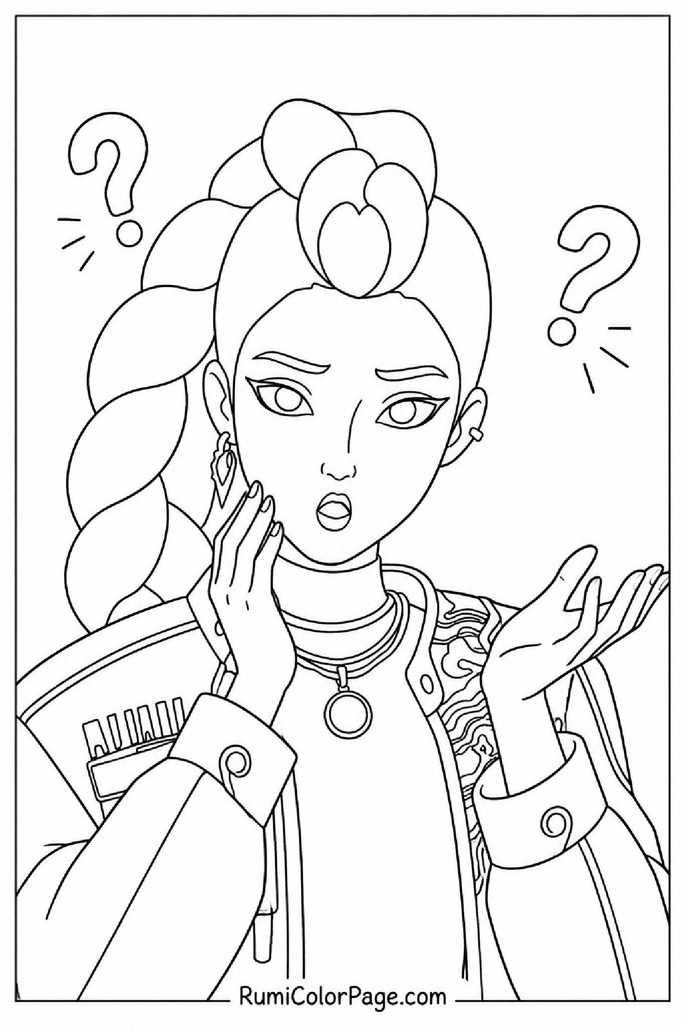 Rumi Looking Surprised coloring page