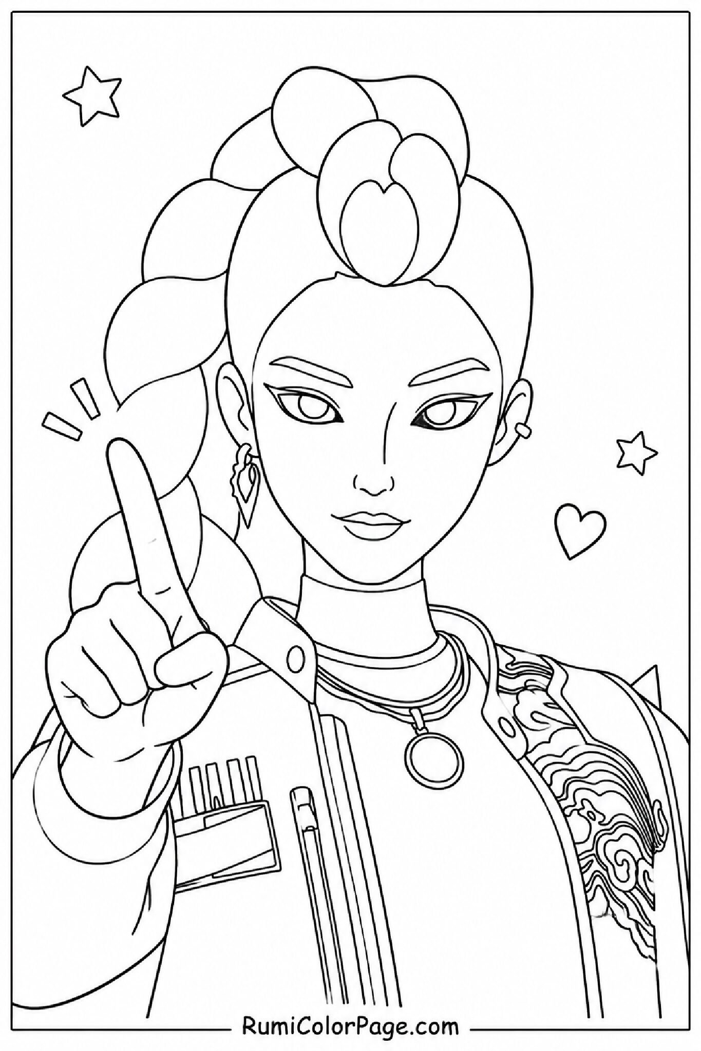 Rumi Pointing Finger coloring page