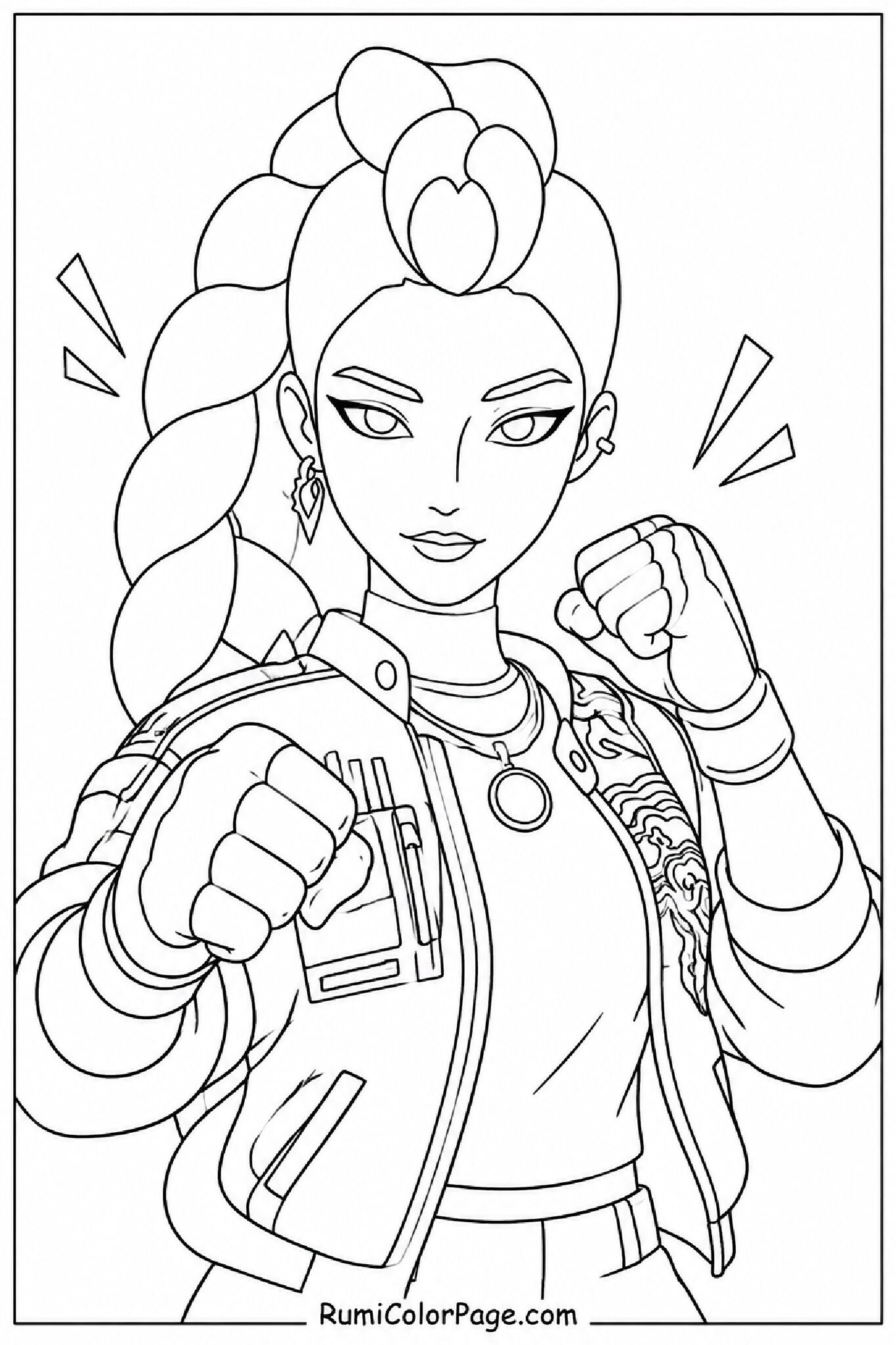 Rumi Ready to Fight coloring page