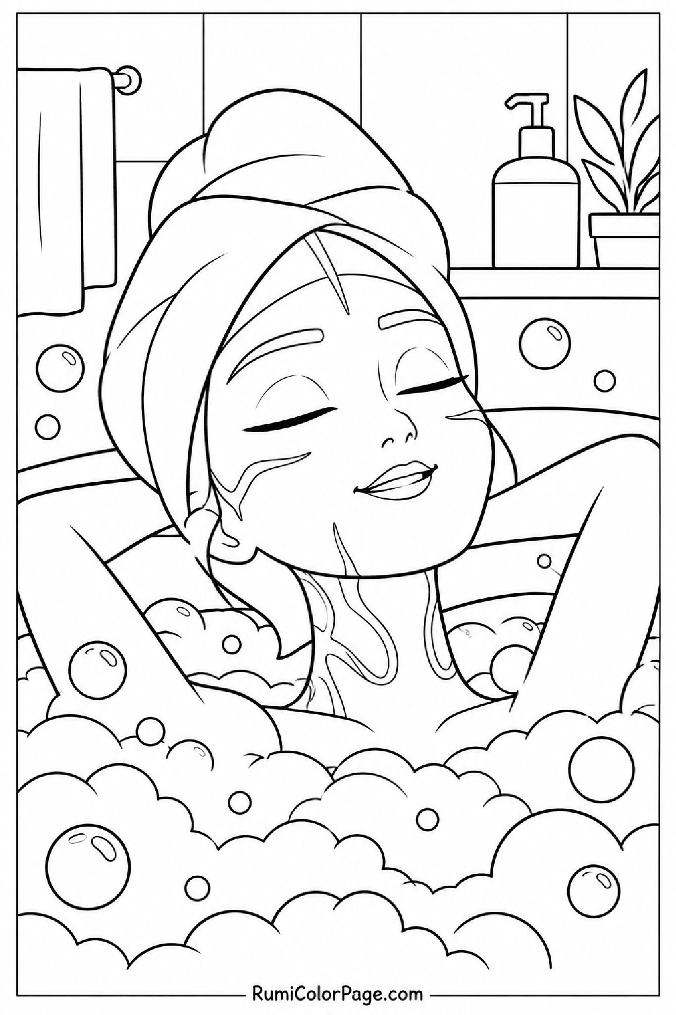 A Relaxing Rumi Moment coloring page