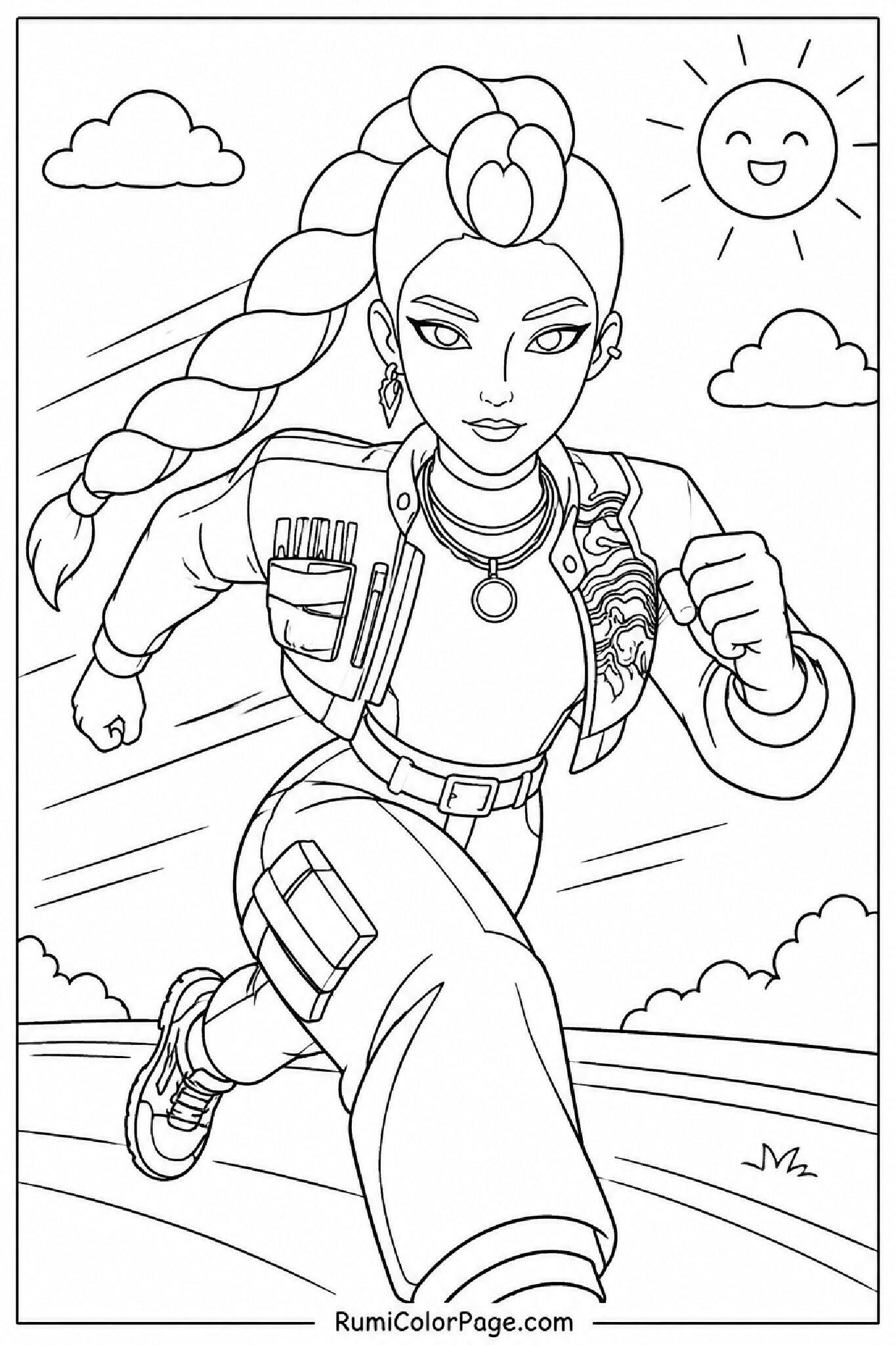 Rumi Running Fast coloring page