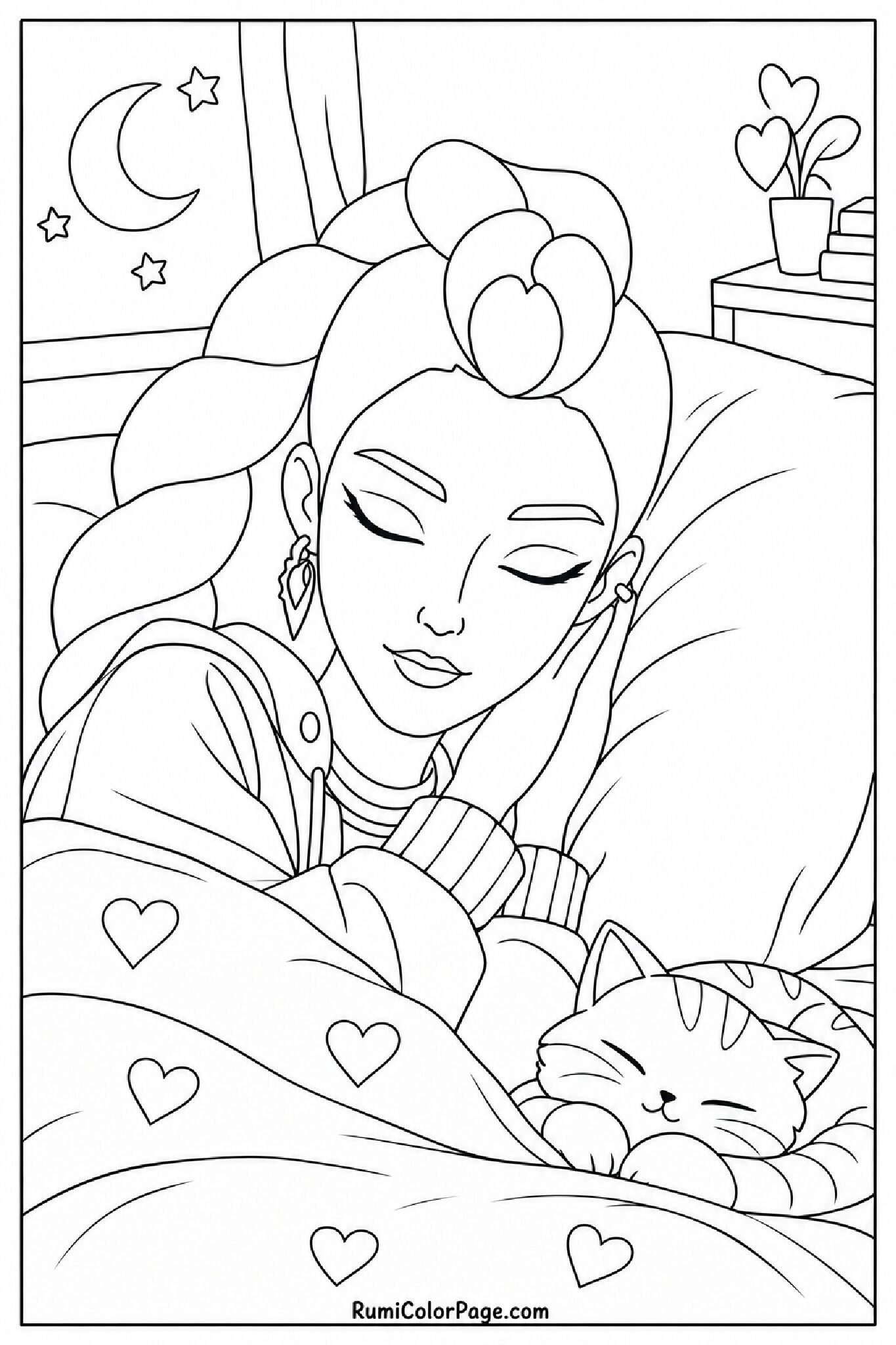 Rumi Sleeping Peacefully coloring page