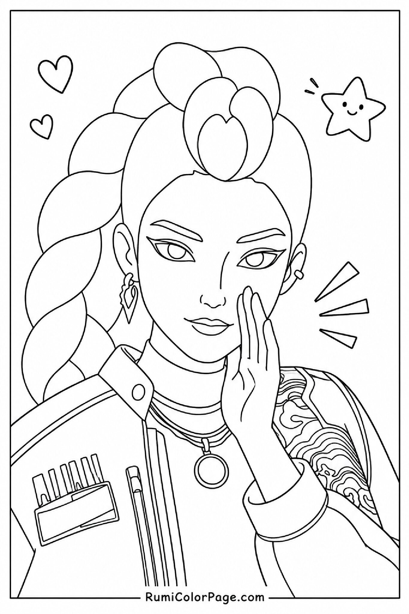 Rumi Whispering a Secret coloring page