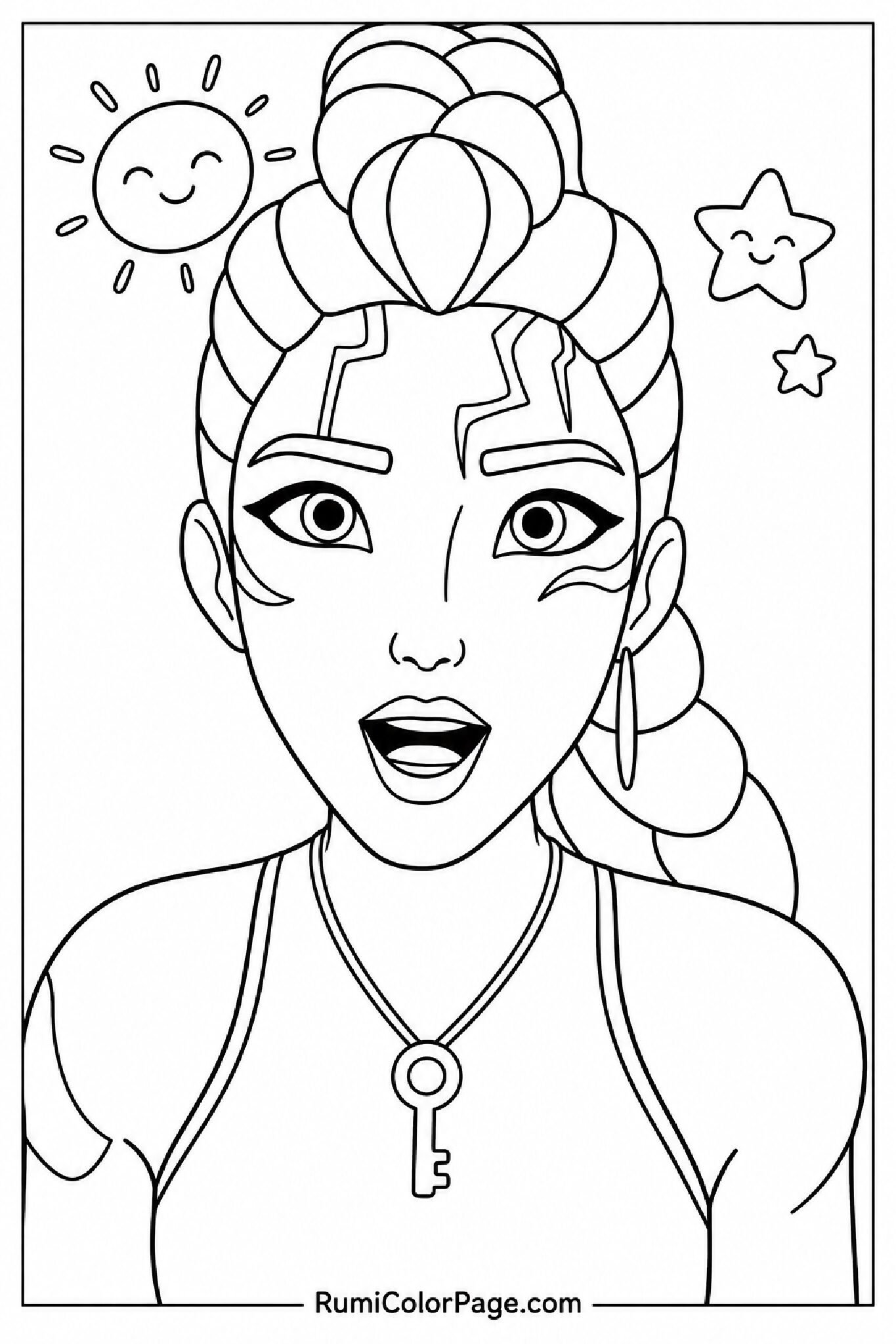 The Key Necklace Portrait coloring page