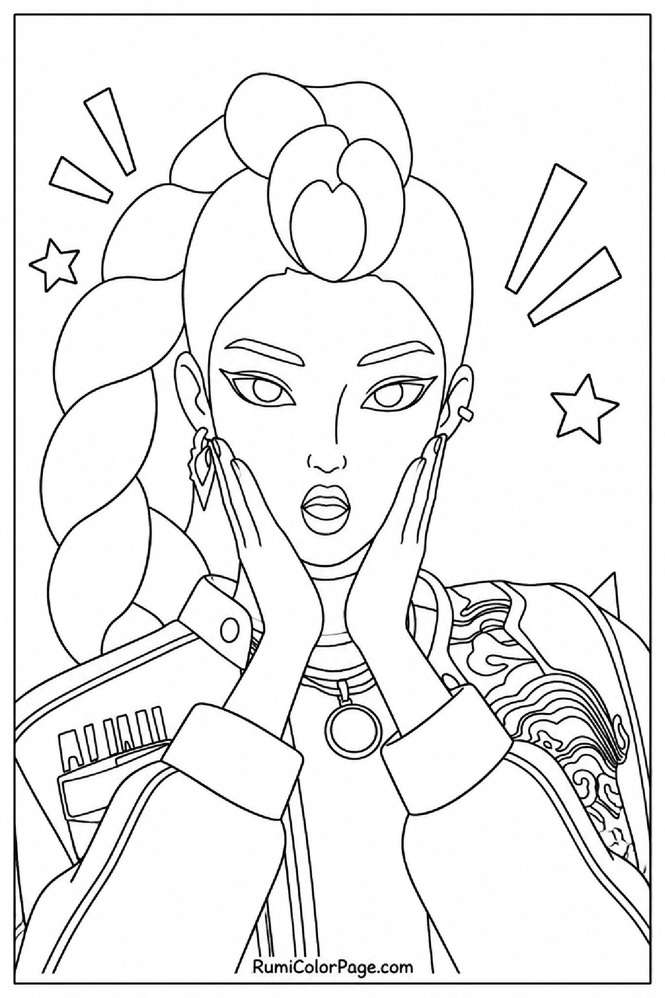 Rumi With Surprised Expression coloring page