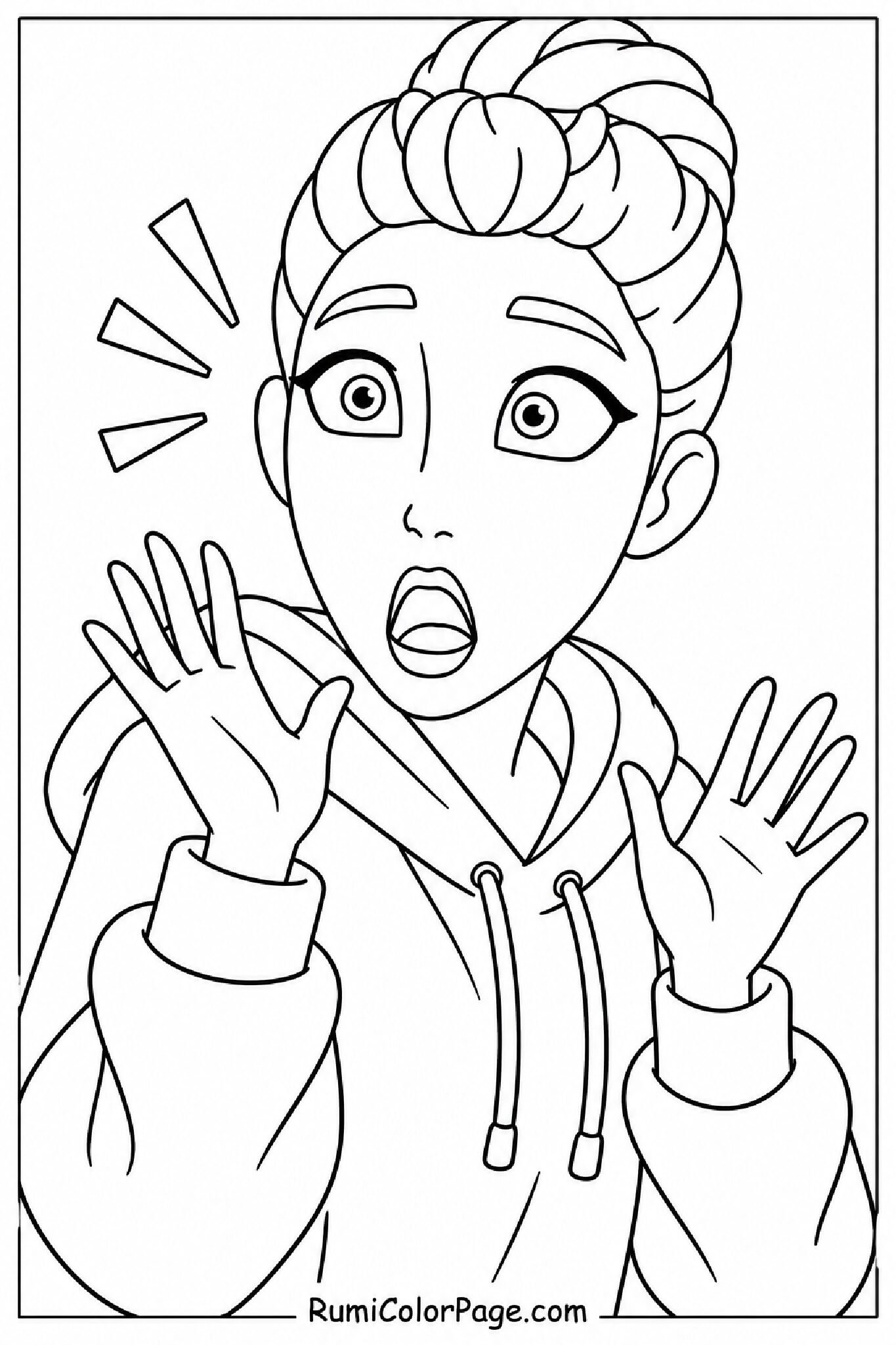 Rumi With a Surprised Expression Half-Body Slight Left Turn coloring page